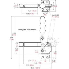 Механический зажим с вертикальной ручкой, усилие 227кг Goodhand GH-12130 (артикул 15564149) – фото 3
