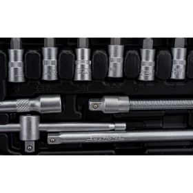 Набор инструментов STHOR 1/4 56 предметов пластиковый кейс 58643 (артикул 16128948) – фото 4