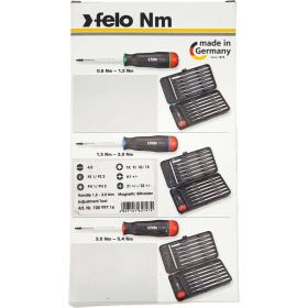 Динамометрическая отвертка Felo Серия Nm 1,5-3,0 с набором насадок 12 шт в кейсе plus/minus 10099716 (артикул 18886566) – фото 2