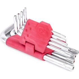 Набор Г-образных ключей INTERTOOL TORX с отверстием 9шт., Т10-Т50, Cr-V HT-0604 (артикул 20216674) – фото 3