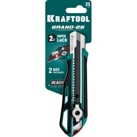 Нож KRAFTOOL GRAND-25 с двойным фиксатором, сегментированные лезвия 25 мм 09190 (артикул 18832314) – фото 3