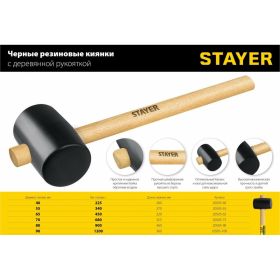 Резиновая киянка STAYER 450г 20505-65 (артикул 15621744) – фото 3