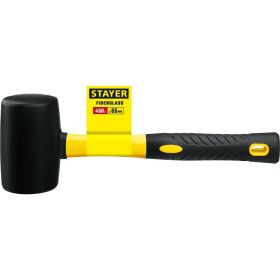 Резиновая черная киянка с фибергласовой ручкой 680г STAYER PROFESSIONAL 2054-75 (артикул 15595624) – фото 4