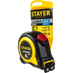 Рулетка Stayer LEADER 5м / 25мм с автостопом в ударостойком обрезиненном корпусе 3402-5_z02 (артикул 16043689) – фото 5
