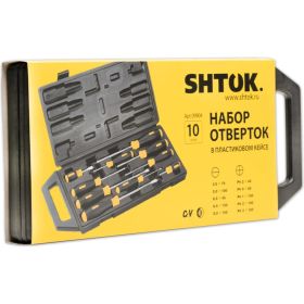 Набор отверток SHTOK 10 шт. кейс 09904 (артикул 15520678) – фото 5