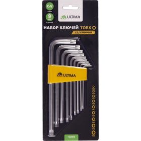 Набор ключей Ultima TORX, 9 шт в наборе, CrV, T10-T50, удлиненные 122006 (артикул 20254078) – фото 2