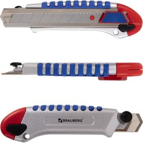 Универсальный мощный нож BRAUBERG Professional ширина 25 мм, металлический корпус 237448 (артикул 16742556) – фото 2