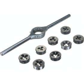 Резьбонарезной набор Bucovice Tools MINI-1, 9 предметов, плашки M3-M12, на блистере 330129 (артикул 15780170) – фото 1