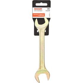 Гаечный рожковый ключ желтый цинк REXANT 19х22 мм 12-5831-2 (артикул 16077159) – фото 1