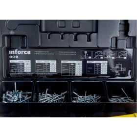 Литой ручной заклепочник Inforce в кейсе, с набором заклепок 2.4-4.8 мм 06-14-101 (артикул 19826380) – фото 11