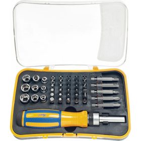 Реверсивная отвертка с битами и головками 45 предмета KT 700407 (артикул 15966219) – фото 10