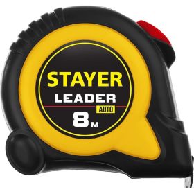Рулетка Stayer LEADER 8м / 25мм с автостопом в ударостойком обрезиненном корпусе 3402-08-25_z01 (артикул 16043687) – фото 2