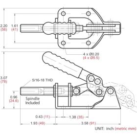 Шатунный зажим с прямым ходом, усилие 136кг, ход 32мм Goodhand GH-302-FM (артикул 15564135) – фото 2