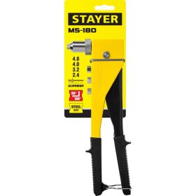 Переставной заклепочник Stayer MaxFix ""MS 180"" для заклёпок d=2,4-4,8 мм из алюминия стальной корпус 3107_z01 (артикул 16009051) – фото 2