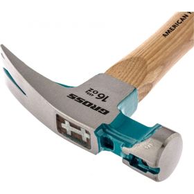 Молоток-гвоздодер GROSS American hickory 450г, угол 45, магнит, обрезиненная рукоятка 10415 (артикул 16129455) – фото 5