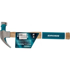 Молоток-гвоздодер GROSS American hickory 450г, угол 45, магнит, обрезиненная рукоятка 10415 (артикул 16129455) – фото 2