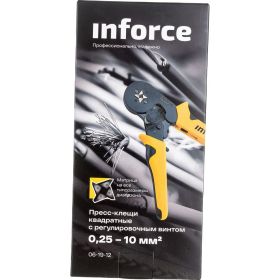 Квадратные пресс клещи Inforce с регулировочным винтом, 0.2-10 мм2 06-19-12 (артикул 20213056) – фото 4