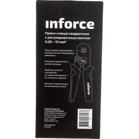 Квадратные пресс клещи Inforce с регулировочным винтом, 0.2-10 мм2 06-19-12 (артикул 20213056) – фото 2