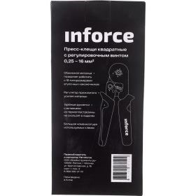 Квадратные пресс клещи Inforce с регулировочным винтом 0.2-16 мм2 06-19-13 (артикул 20213062) – фото 3