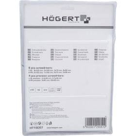 Набор отверток HOEGERT TECHNIK HOEGERT TECHNIK 12 шт, сталь S2 HT1S097 (артикул 17590044) – фото 4