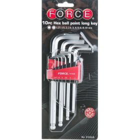 Набор средних Г-образных шестигранников с шаром 10 предметов FORCE 5102LB (артикул 15897993) – фото 2