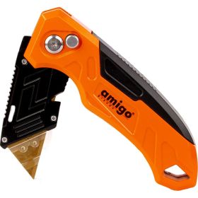 Строительный нож с трапециевидным лезвием AMIGO 77201 (артикул 21266068) – фото 3