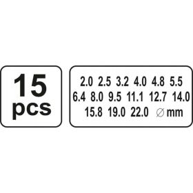 Набор пробойников YATO 15пр YT-3591 (артикул 15744411) – фото 2