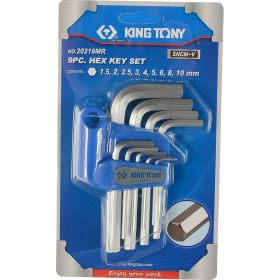 Набор Г-образных шестигранников 1.5-10мм, 9шт KING TONY 20219MR (артикул 15507397) – фото 5