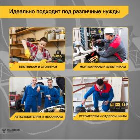 Сумка для инструментов DELI DL430113 310x170x220мм, ткань Oxford,14 карманов 98479 (артикул 23397849) – фото 7
