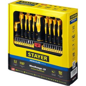 Набор реверсивных отверток с насадками 37шт в боксе STAYER MASTER 25312-H37 (артикул 15544839) – фото 2