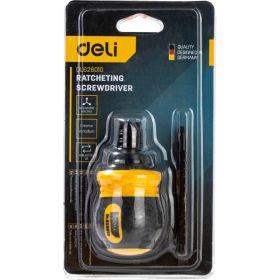 Двухсторонняя отвертка DELI DL626010 с трещоткой, PH2+SL6x85 мм 98381 (артикул 23397669) – фото 3