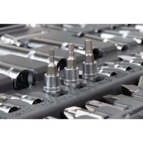 Набор инструмента 1/2 Dr и 1/4 Dr 94 предметов с 12 гранными головками KRAFT KT 700682 (артикул 15966148) – фото 7