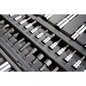 Набор инструмента 1/2 Dr и 1/4 Dr 94 предметов с 12 гранными головками KRAFT KT 700682 (артикул 15966148) – фото 4