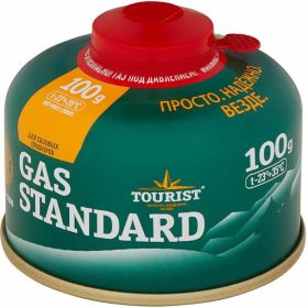 Газовый баллон TOURIST GAS STANDARD, 100 г, с клапаном резьбового типа TBR-100 (артикул 15880708) – фото 1