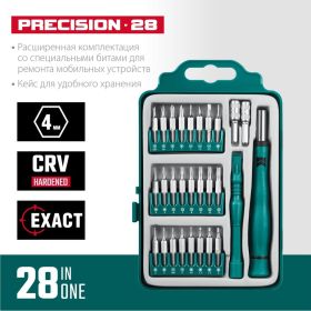 Отвертка для точных работ KRAFTOOL Precision-28 со сменными битами, 28 предметов 25677 (артикул 21695434) – фото 9
