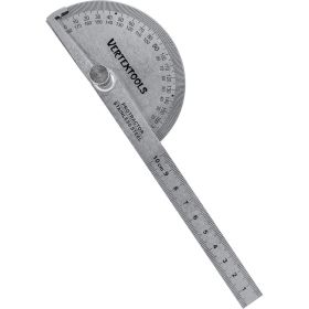 Транспортир с линейкой vertextools 90x150мм 3040-90-150 (артикул 23241027) – фото 1
