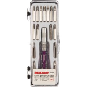 Наборная отвертка для точечных работ REXANT 16 предметов 12-4704 (артикул 15700606) – фото 1