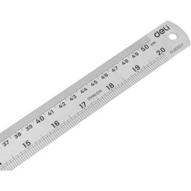Стальная линейка DELI dl8050y 500 мм, нержавеющая сталь 104499 (артикул 23753391) – фото 4