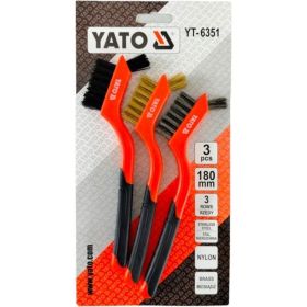 Набор металлических щеток YATO 3пр.180 мм с пласт. ручкой YT-6351 (артикул 15744116) – фото 2