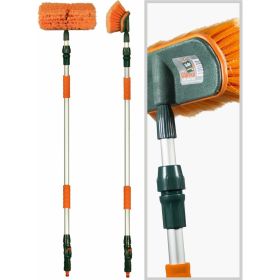 Щетка для мытья LI-SA телескопическая, проточная ручка 160-250см, с регулятором подачи воды, изогнутая щётка ls011 39782 (артикул 24651507) – фото 1