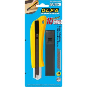 Нож с выдвижным лезвием OLFA 18мм, с автофиксатором, в комплекте с лезвиями 10 шт, OL-BN-AL/BB/10BB (артикул 22058752) – фото 4