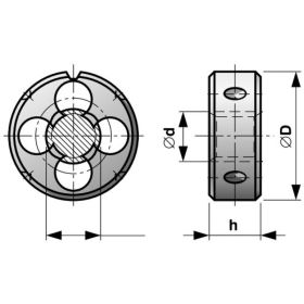 Плашка Bucovice Tools UNC 1.1/4" -7 115CrV3 65x25мм 215114BT (артикул 16526556) – фото 2