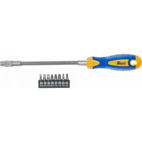 Отверточная гибкая рукоятка со вставками 9 предметов KRAFT KT 700469 (артикул 15966166) – фото 4