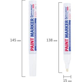 Лаковый маркер-краска BRAUBERG paint marker 4 мм, белый, нитро-основа, professional plus 151444 (артикул 16475423) – фото 4