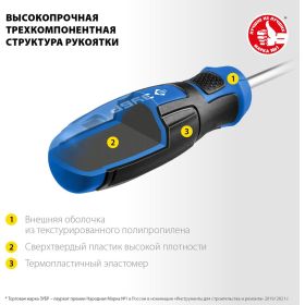 Переставная отвертка ЗУБР Профессионал-П2 SL6/PH2 25029 (артикул 22931883) – фото 9