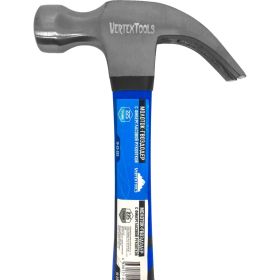 Молоток-гвоздодер vertextools 225 г, фибергласовая обрезиненная рукоятка 10-25-225 (артикул 26127551) – фото 3