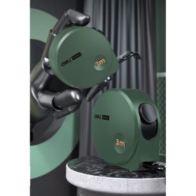 Рулетка DELI home series green ht8316l 3мх16мм, эксклюзивный дизайн, корпус из софттач пластика, противоскользящая резиновая вставка, подарочная упаковка 112895 (артикул 26146109) – фото 4