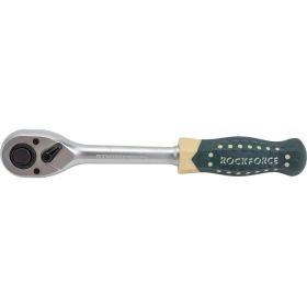 Реверсивная усиленная трещотка с резиновой ручкой 1/2 ROCKFORCE RF-80242A (артикул 15991024) – фото 1