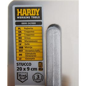 Гладилка HARDY Stucco для венецианской штукатурки, 20х9см серия 28 нержавеющая сталь ручка 2К 0800-342000 (артикул 16441195) – фото 2