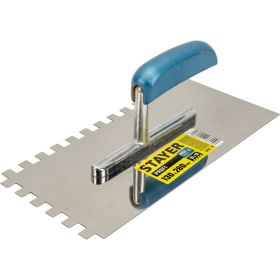 Гладилка Stayer Profi штукатурная, 130x280 мм, 10x10 мм, зубчатая, нержавеющая сталь 0802-10 (артикул 16296424) – фото 4